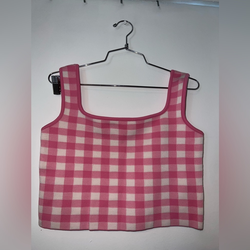 Gingham Pink Top & Skirt Set